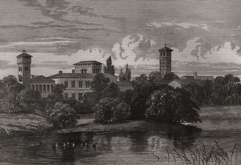 Bornstedt, near Potsdam, the Crown Prince's model farm. Brandenburg 1872 print